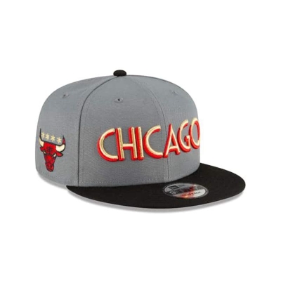 Grey Chicago Bulls Hat - New Era NBA City Edition 9FIFTY Snapback Caps USA5260879